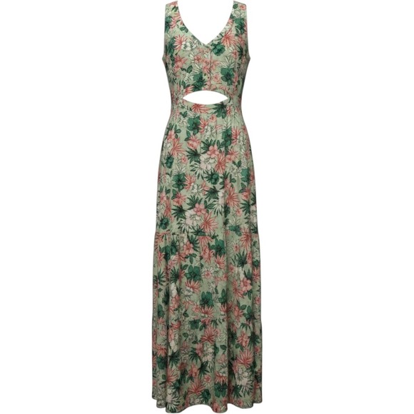 Lost + Wander Dresses & Skirts - Lost + Wander Island Hopper Dress Women L Mint Floral Cutout Tiered Maxi NWT